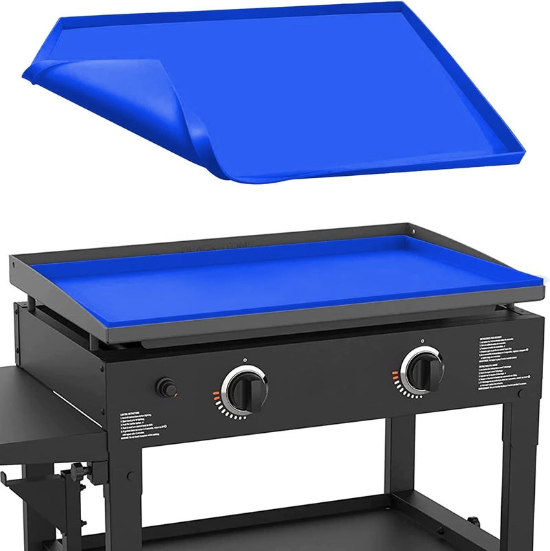 Protebox 28" Silicone Griddle Mat for Blackstone 28 Inch Grill, Heavy Duty Food Grade Silicone Griddle Cover, Protect Your Grill from Dirt & Rust All Year Round (Blue) - Image 1